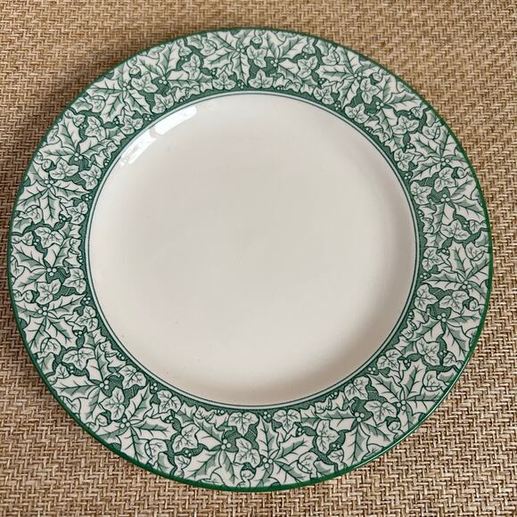 Spode Holly Tree 6" Plate Green Ivy Holly Pattern England Vintage - Picture 6 of 6